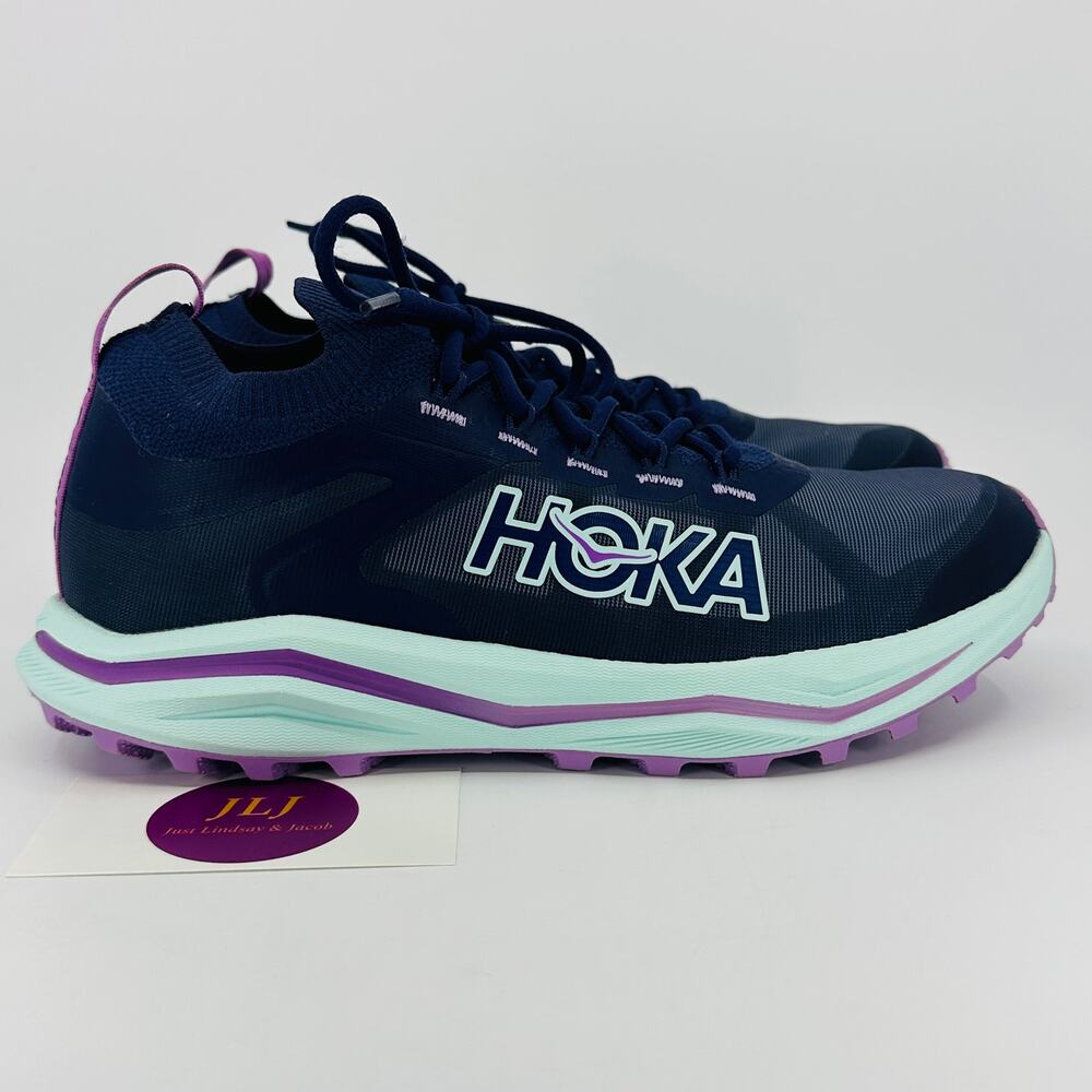 Hoka One One Women's Zinal 2 Trail Running Shoes Night Sky/Sunlit Ocean Size 7 B